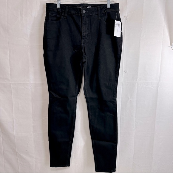 Old Navy High Rise Rockstar Super Skinny Secret Smooth Pockets Black 16 Long - Picture 1 of 8